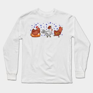 Funny Farm Christmas Men Kids Women Chicken Ugly Christmas Long Sleeve T-Shirt